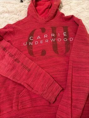 Carrie Underwood Red Hoodie with CU Logo